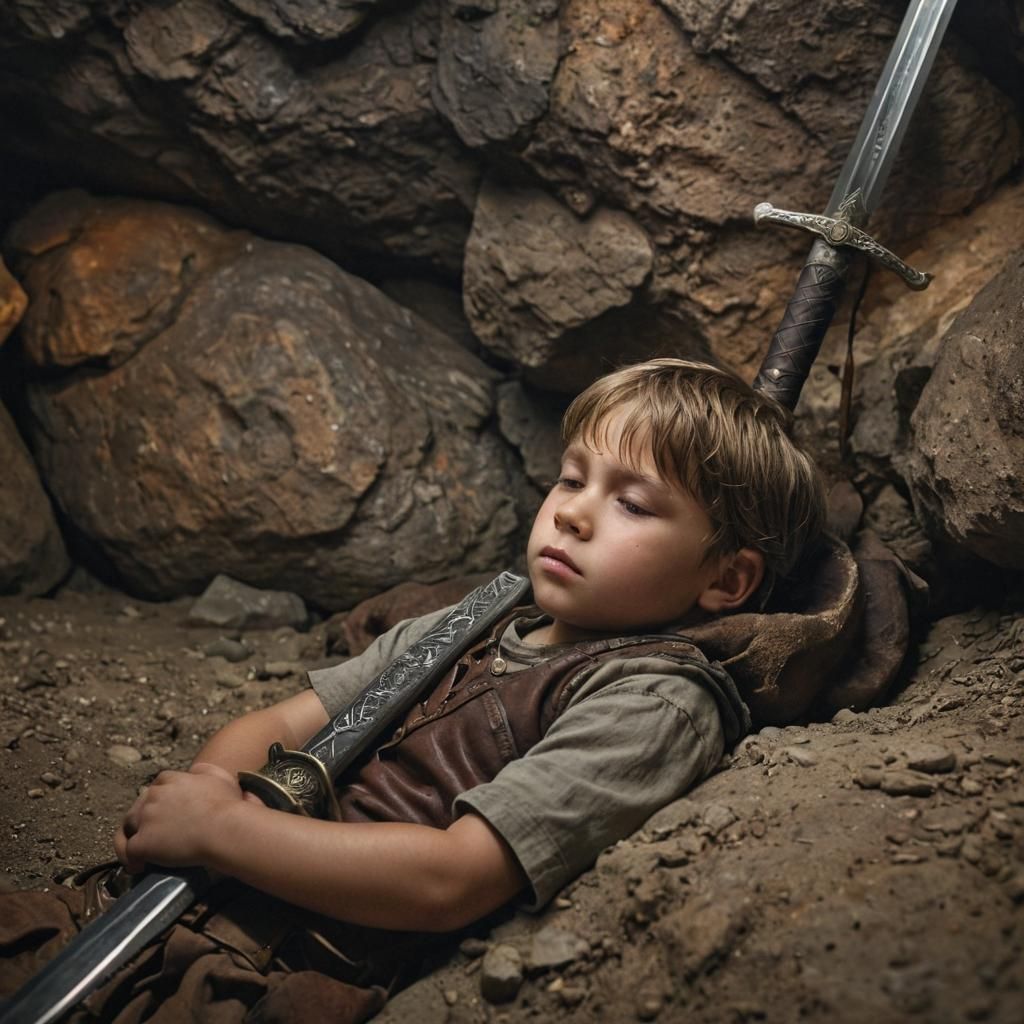 Viking Child Portrait in Soft Cave Lighting
