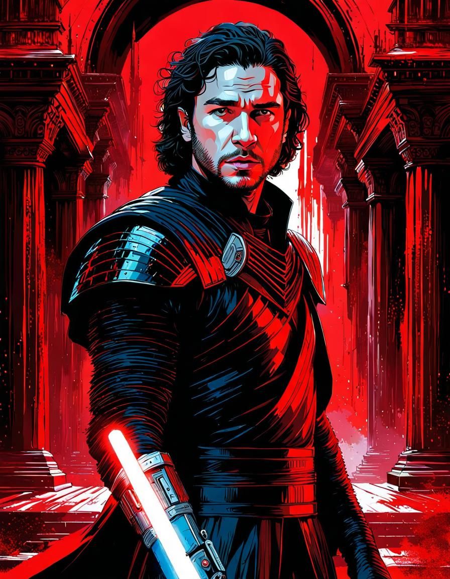 Kit Harington as Kylo Ren in Apocalyptic Hall
