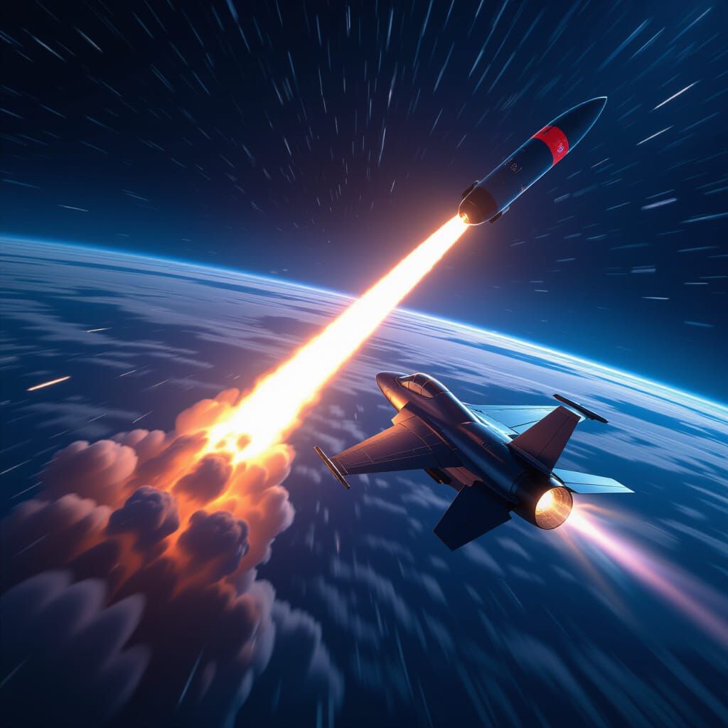 Ballistic Missile Intercepted by Futuristic Craft
