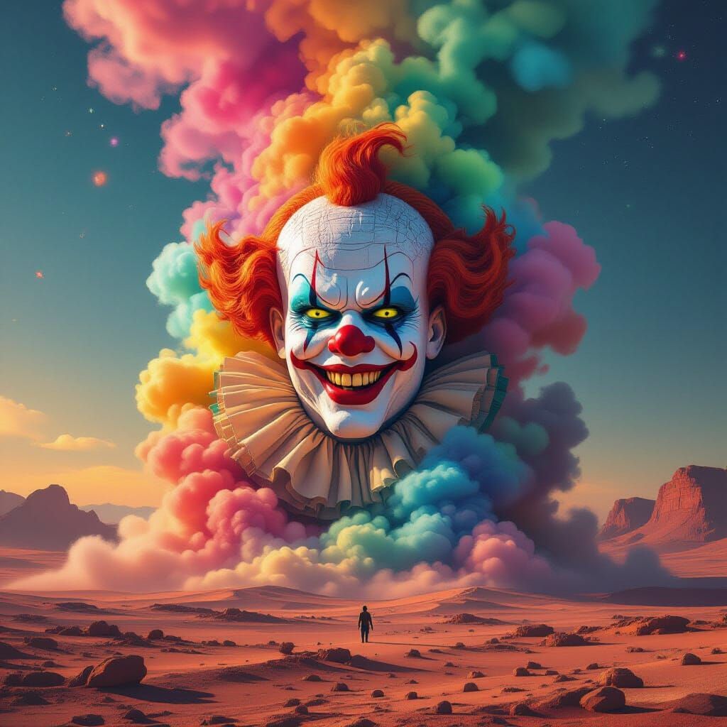 Colossal Clown Statue Emerges on Mars