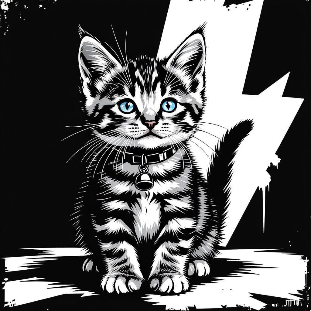 Cute Kitten Stencil Art