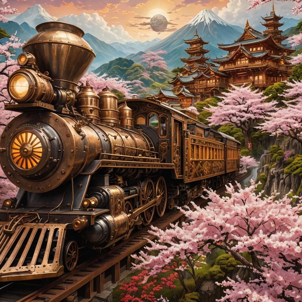 Steampunk Train Travels Through Steampunk Japan