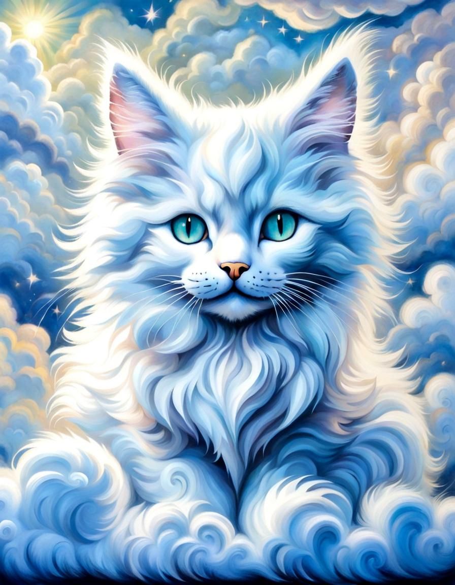 Cloud Kitten: Ethereal Maine Coon Fantasy