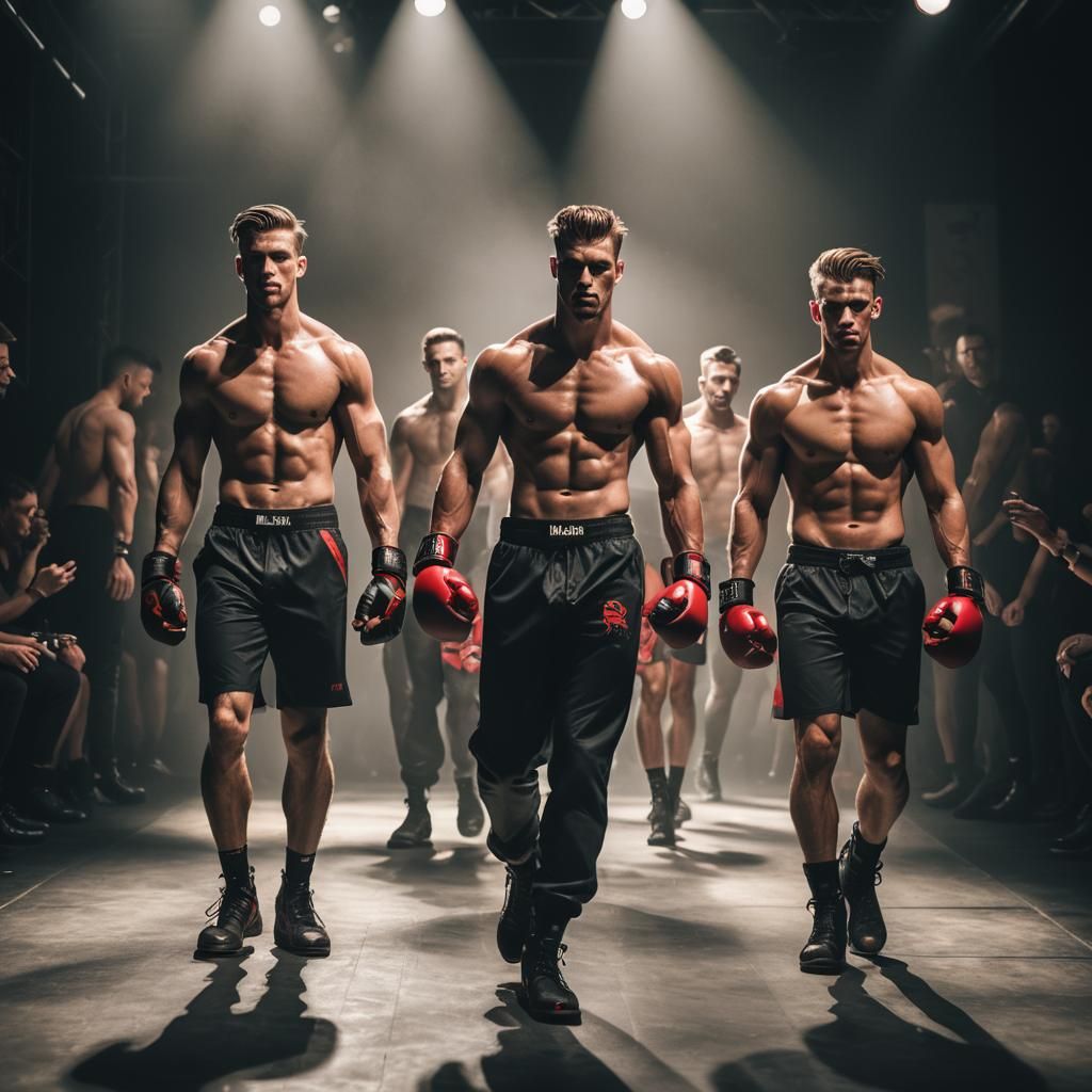 MMA Fashion Models on Runway in Editorial Photo Shoot