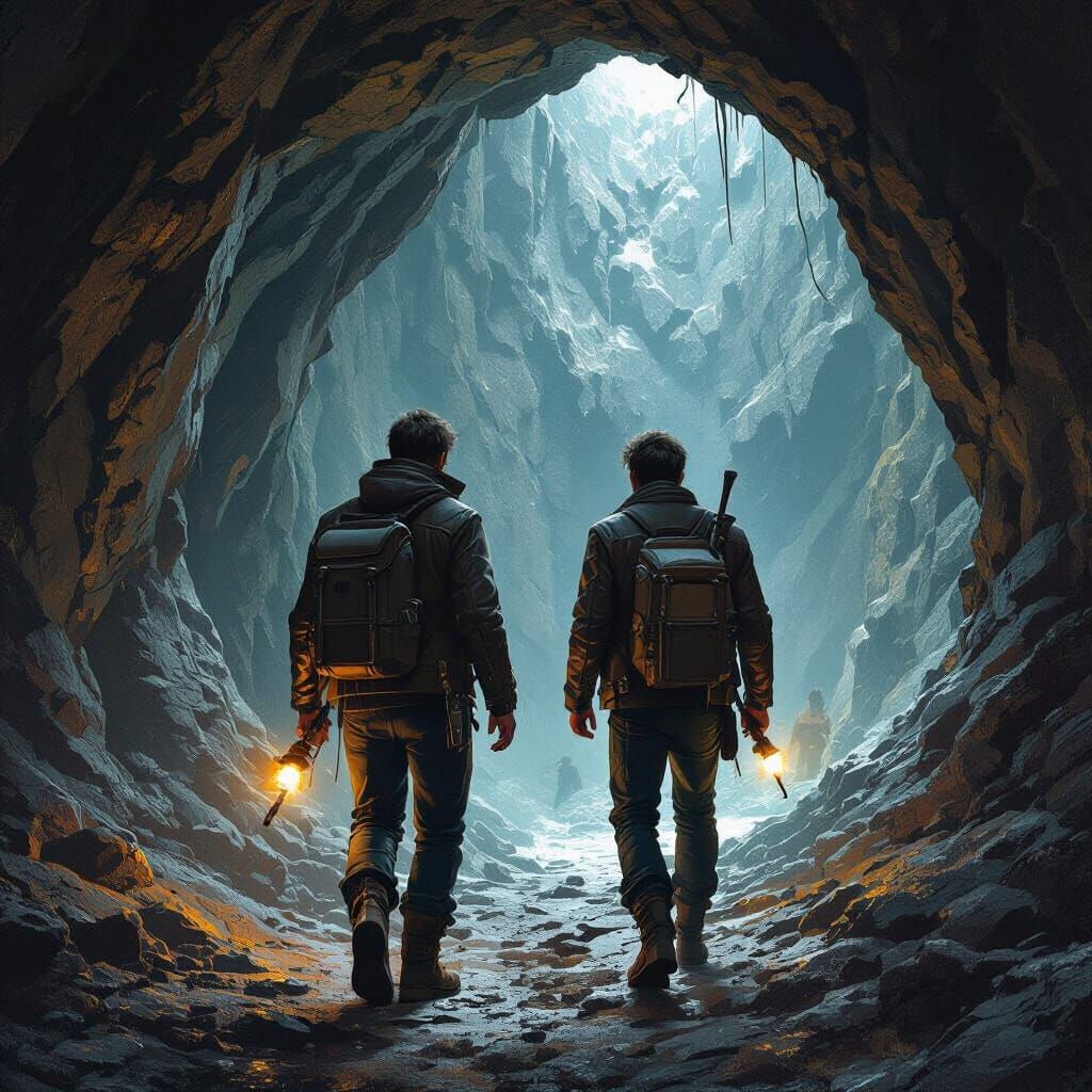 Brothers Explore Dark Cave in Atmospheric Style