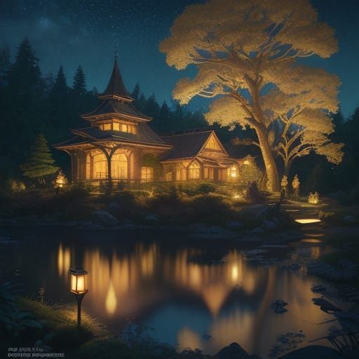 Enchanted Elven City at Twilight