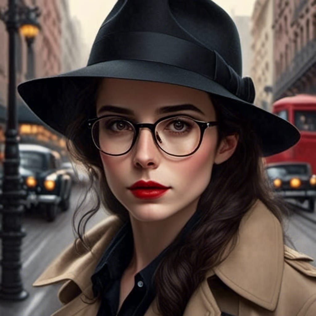 Overhead Close-Up Portrait of Woman in Fedora
