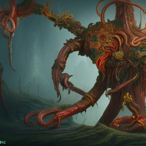 Fantastical Fungi God with Six Arms
