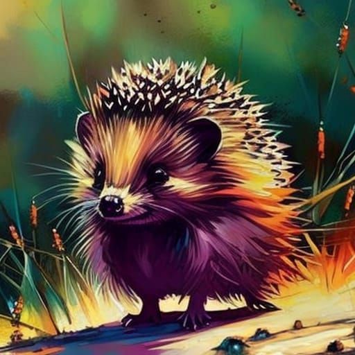 Cute Hedgehog Inspired by Street Art