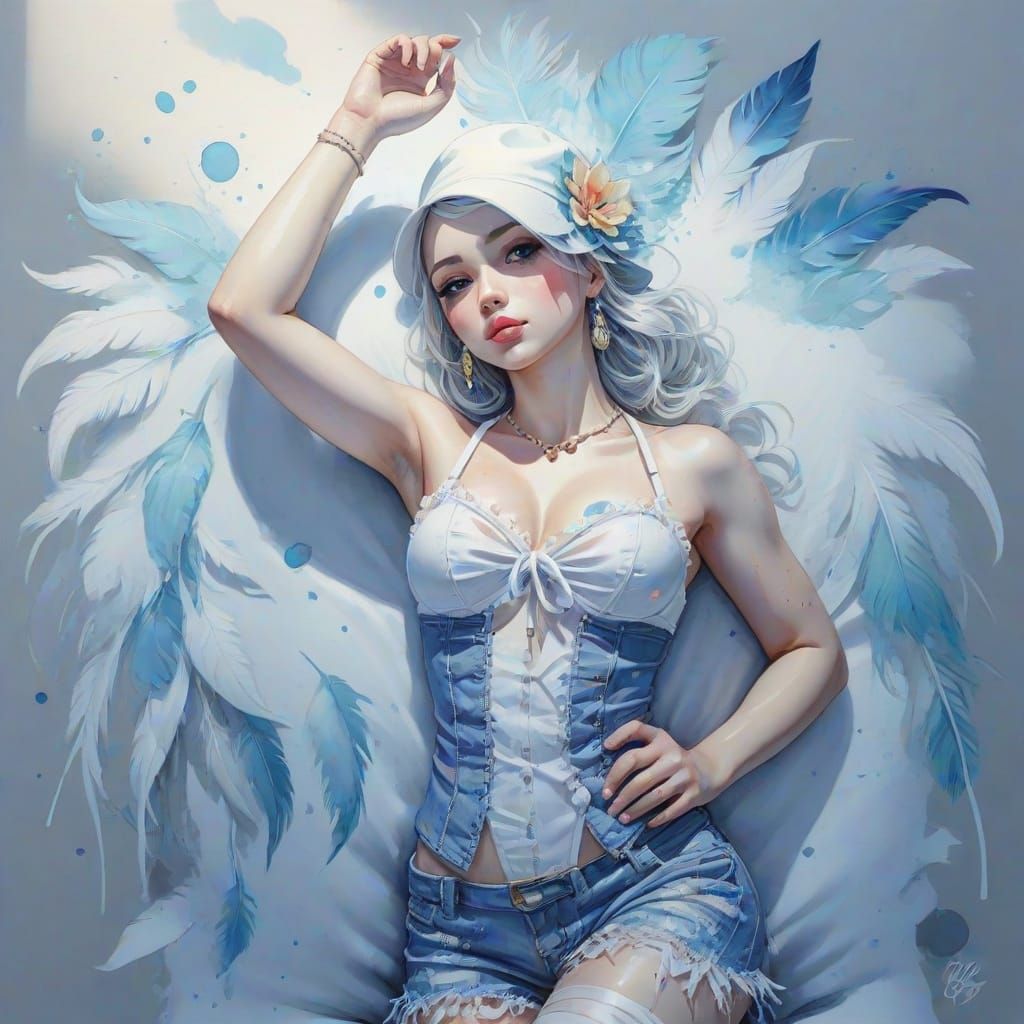 Charming Watercolor Portrait of a Young Lady