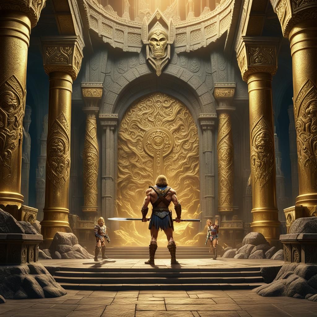 He-Man and Conan in Gold Castle: Fantasy Art