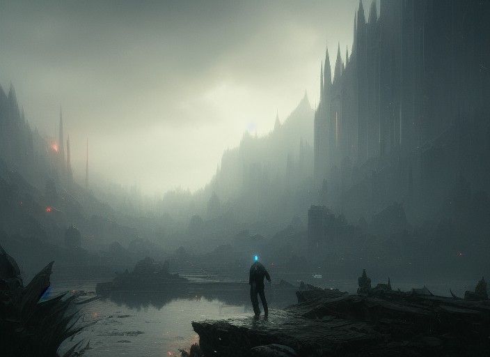 Dark Fantasy Masterpiece with Dynamic Lighting