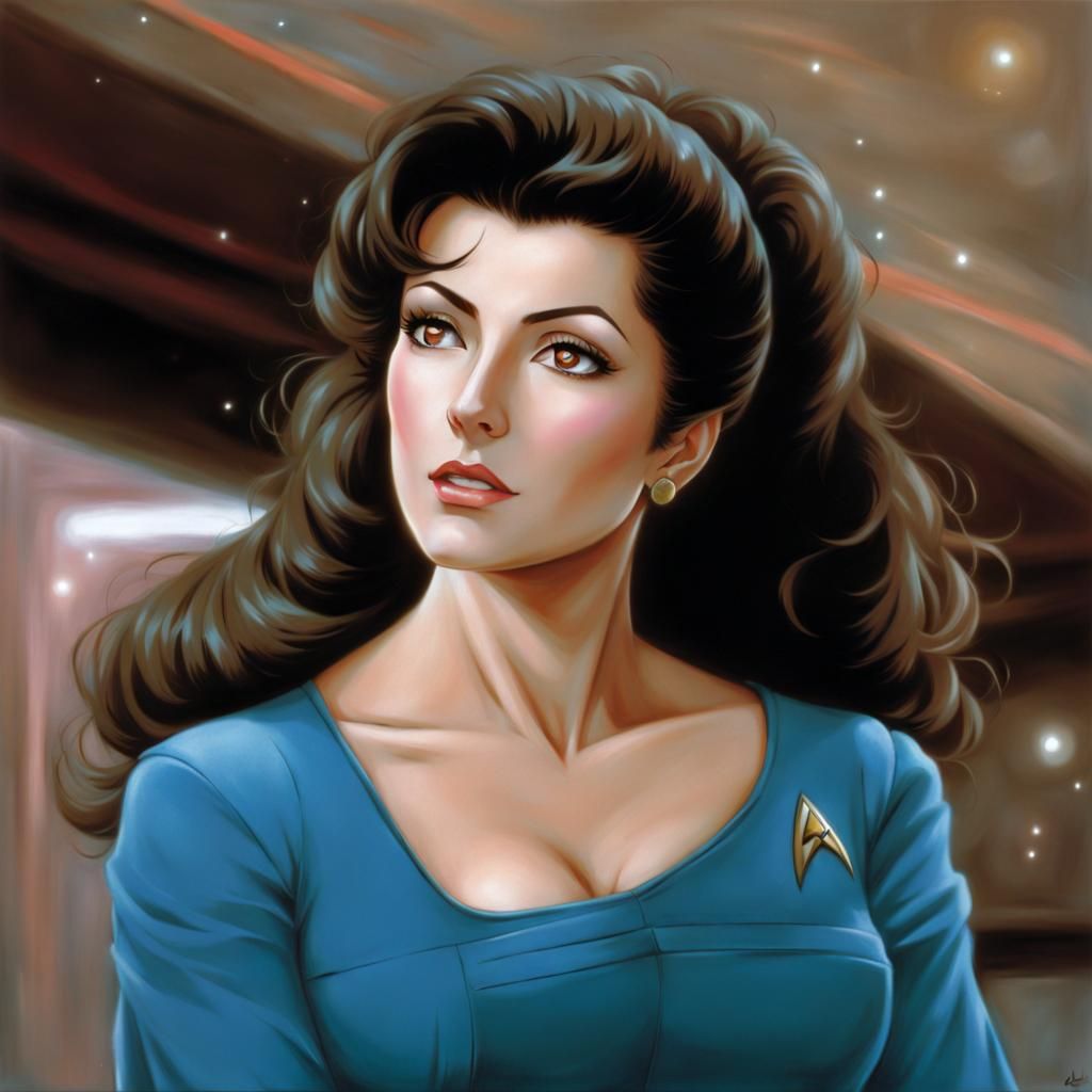 Deanna Troi in Anime Key Visual Style