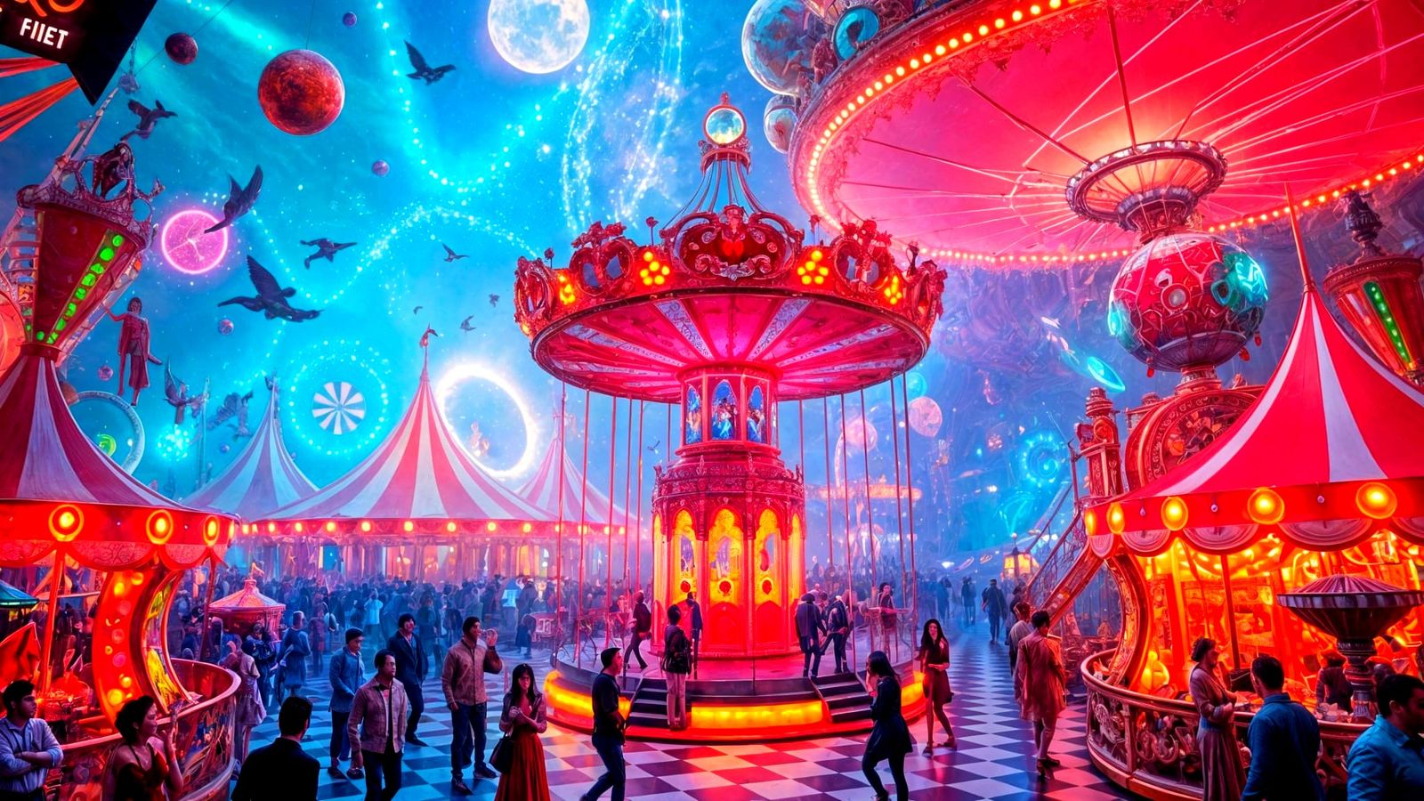 Surreal Carnival Wonderland Scene in 8K Hyper-Realistic Styl...