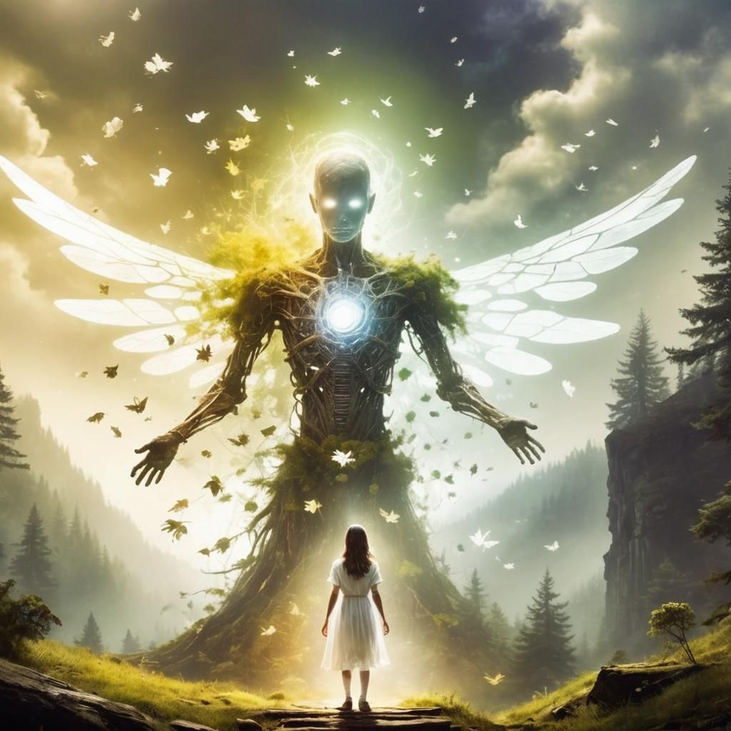 Intimate Encounter Between Human and Alien Creature