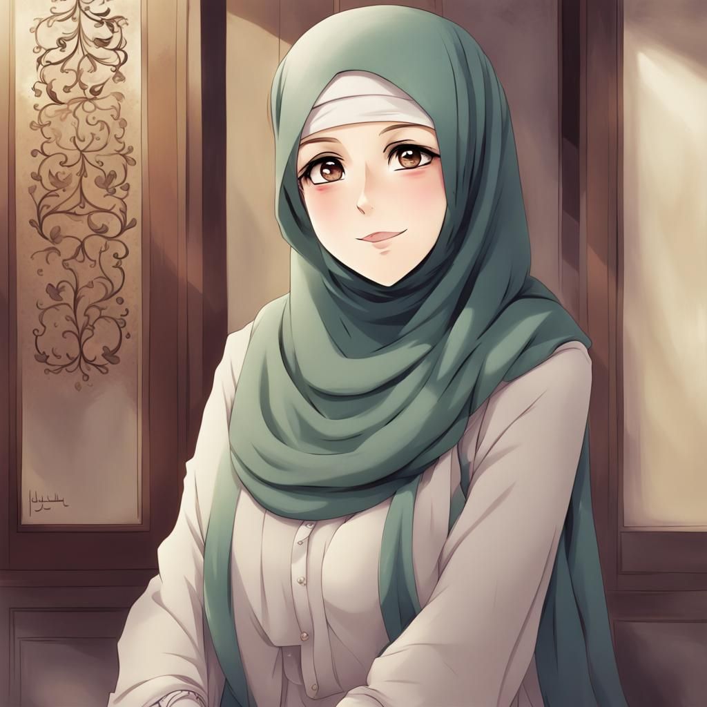 Anime Style Hijabi Girl Manga Art