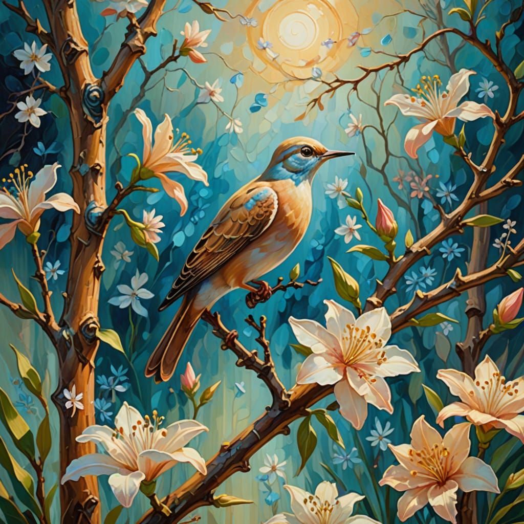 Almond Wood Walking Stick in Magical Realism Style