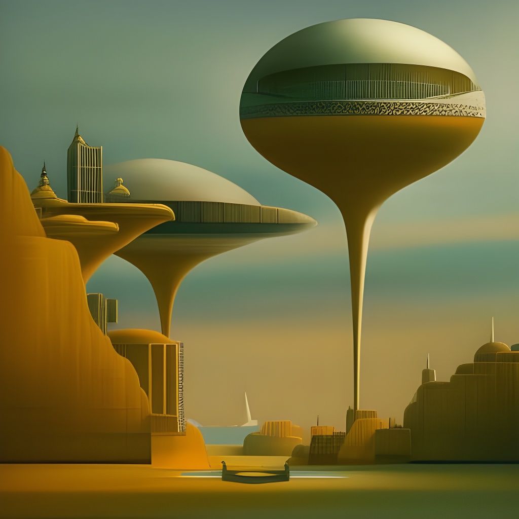 Ethereal Submarine City in Steamnouveau Style