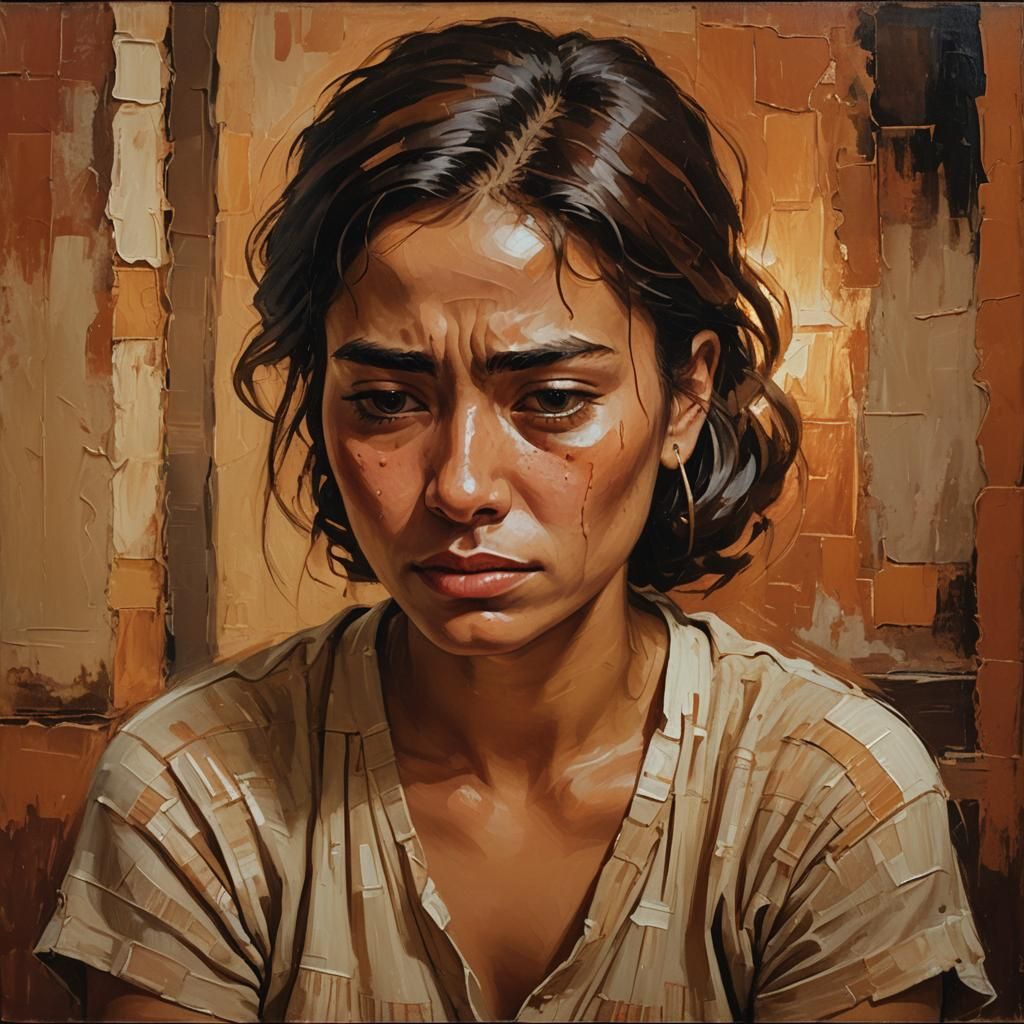 Heartbreak in Latin American Impressionism Style