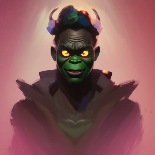 Hyperdetailed Portrait of the Black Grinch