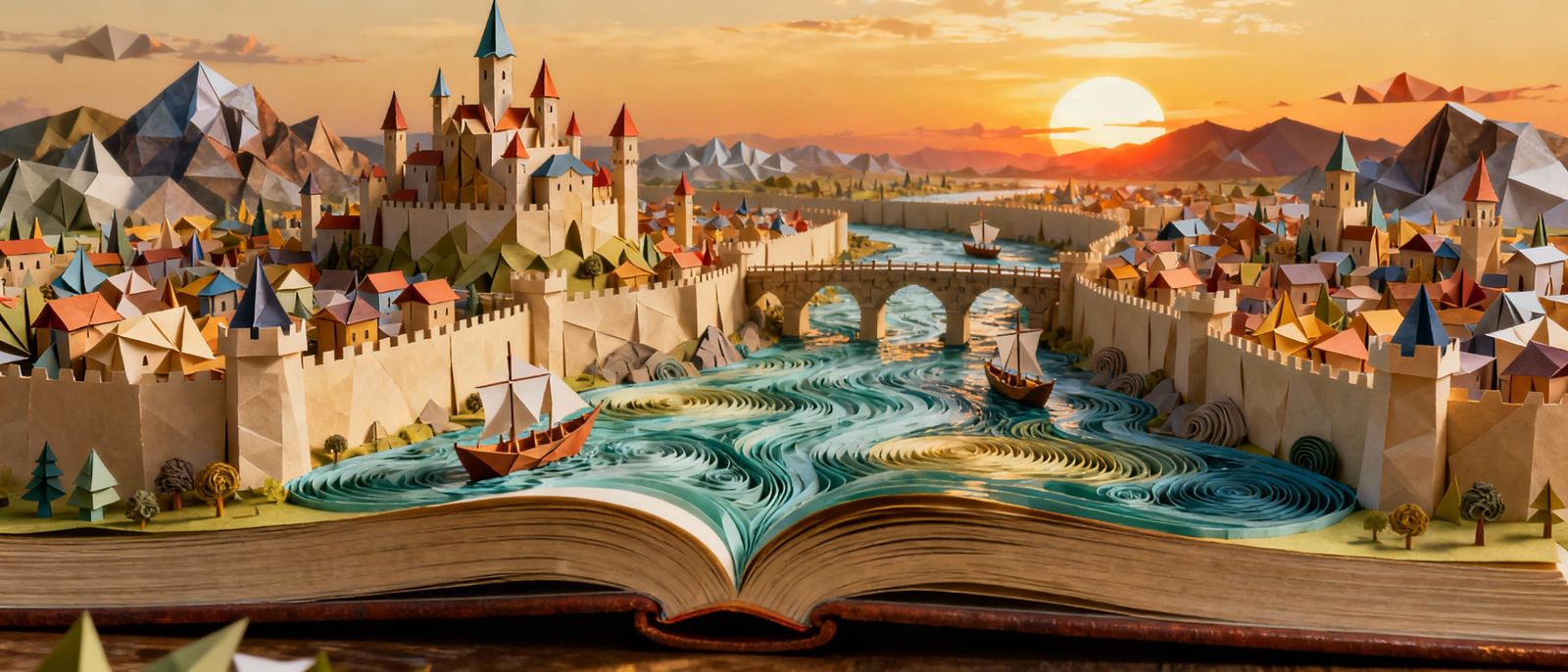 Origami Fantasy World Emerges From Open Book