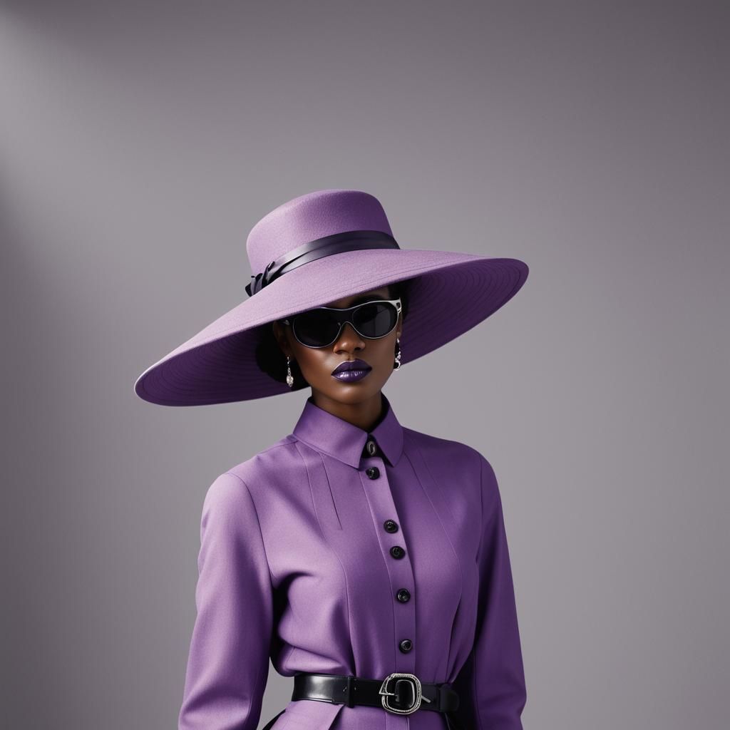 Minimalist Purple Fashion in Bauhaus Style