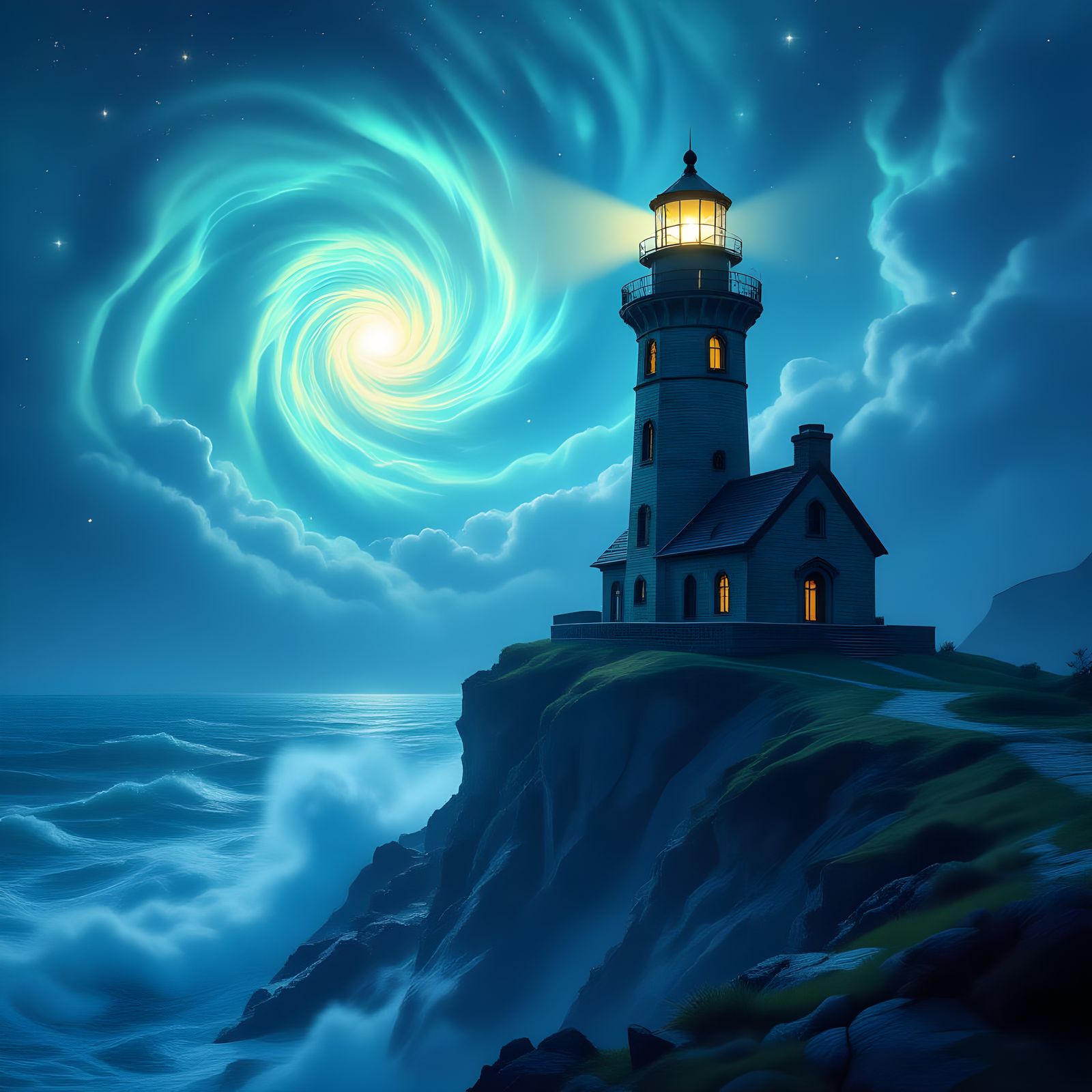 Gothic Art Deco Lighthouse on Stardust Cliff