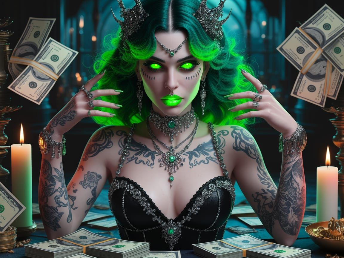 Enchanted Fortune Goddess in Mystical Ambiance