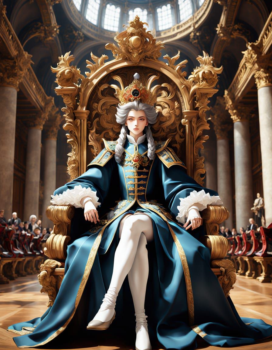 17th Century French Judges in Grand Courtroom Scene