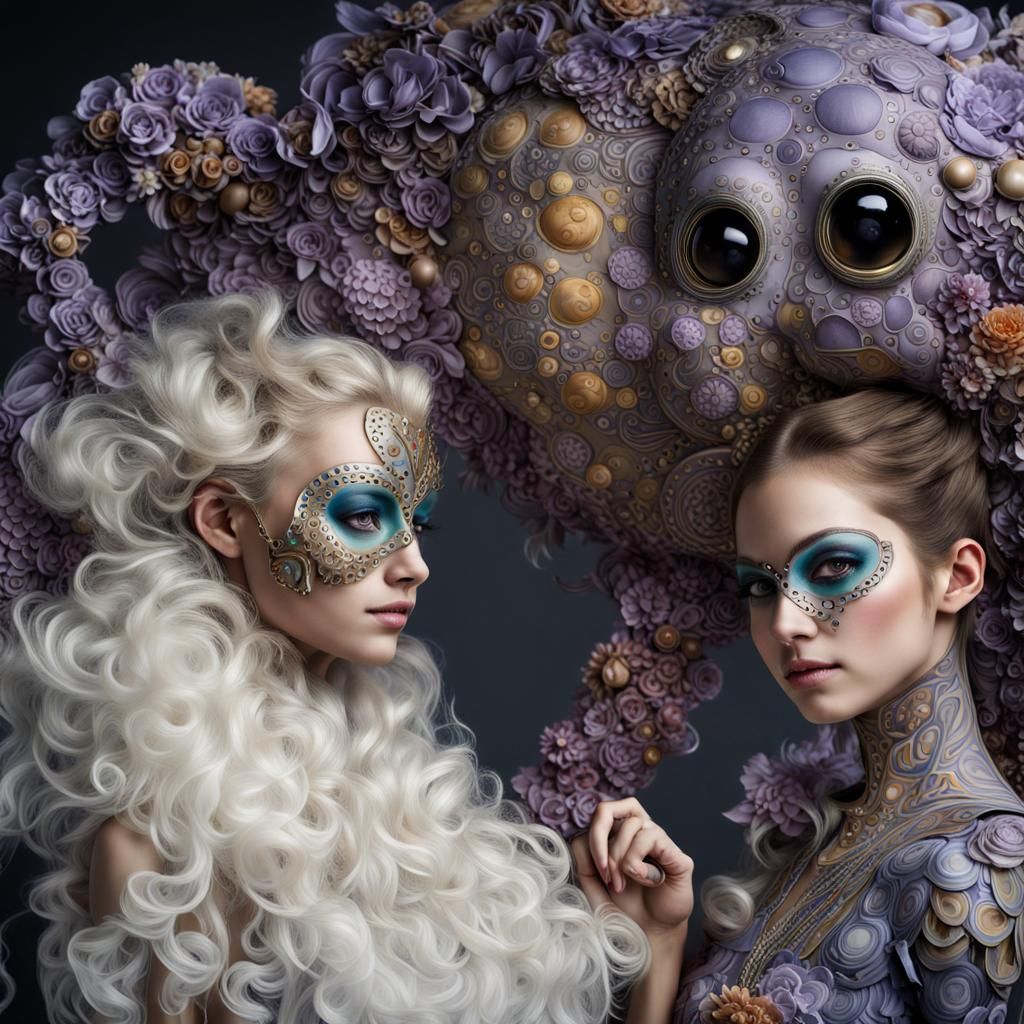 Photorealistic Aliens in Exotic Fashion: Detailed Photograph...