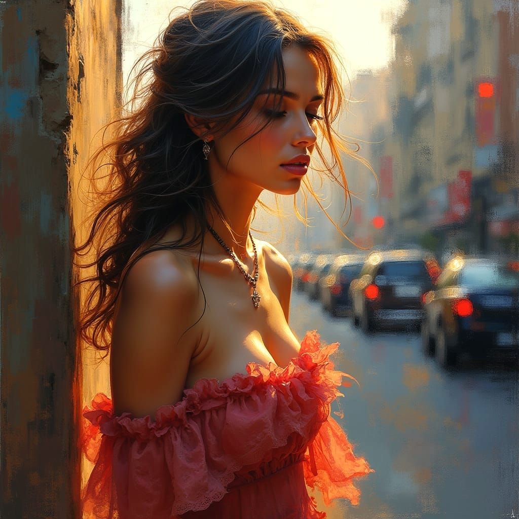 Glitchcore Reflections in Urban Beauty