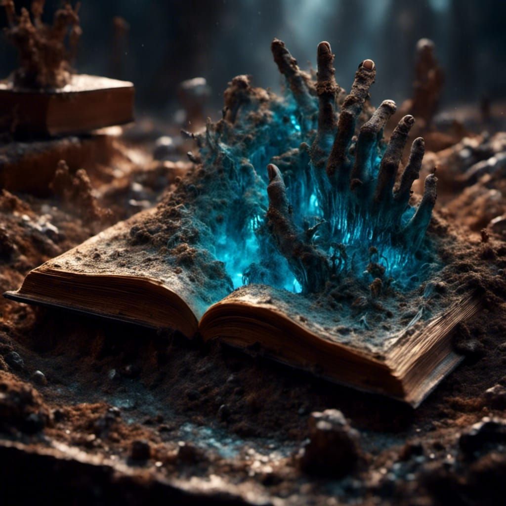 Miniature Fantasy World Carved in Evil Book