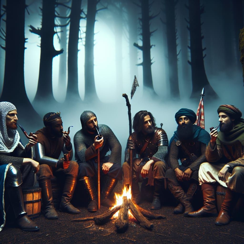 Knights of Diverse Origins Share Campfire Tales