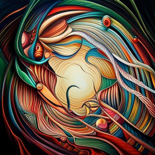 abstract art complementary colors fine details