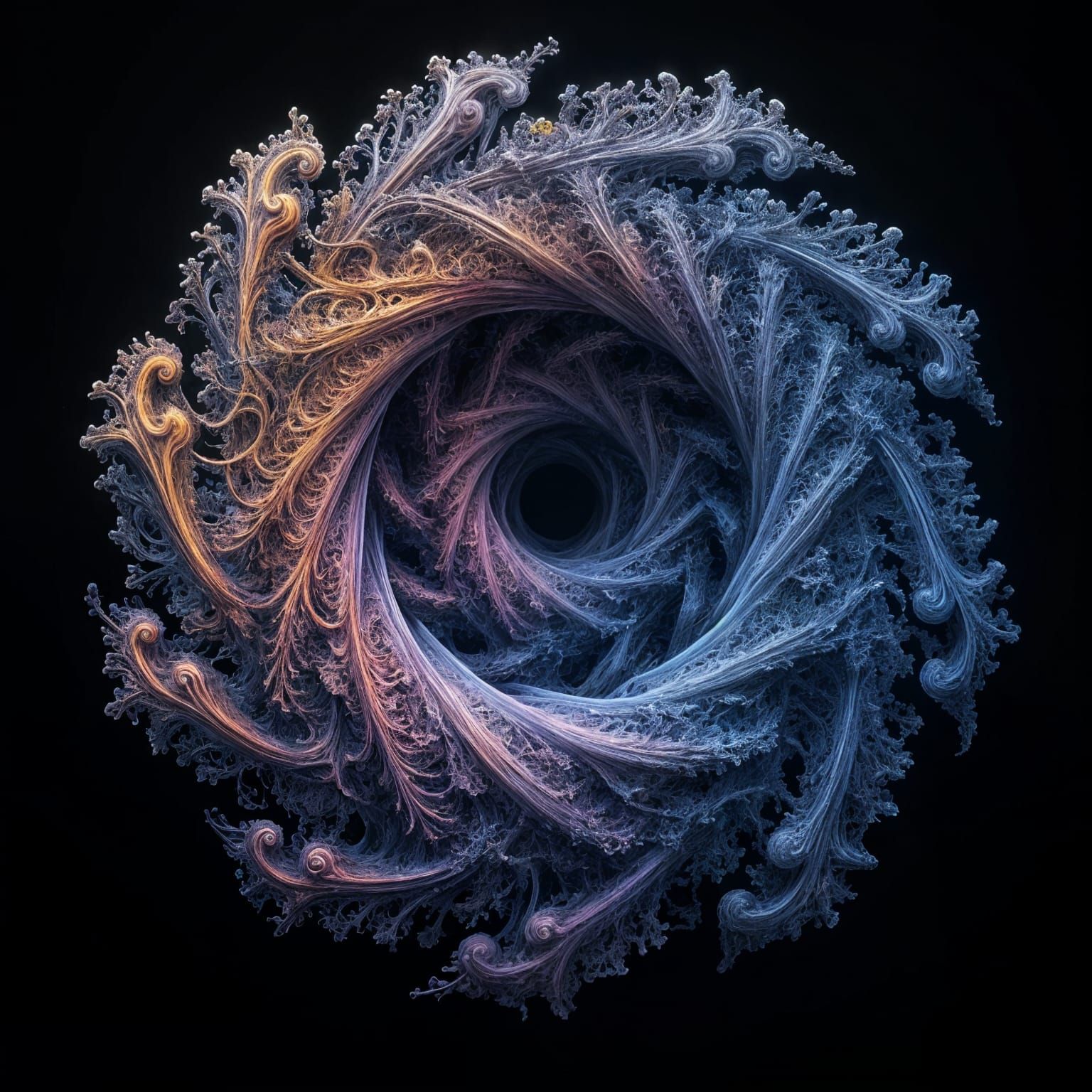 Surreal Spiral Fractal in Iridescent Colors, Melting Oil on ...
