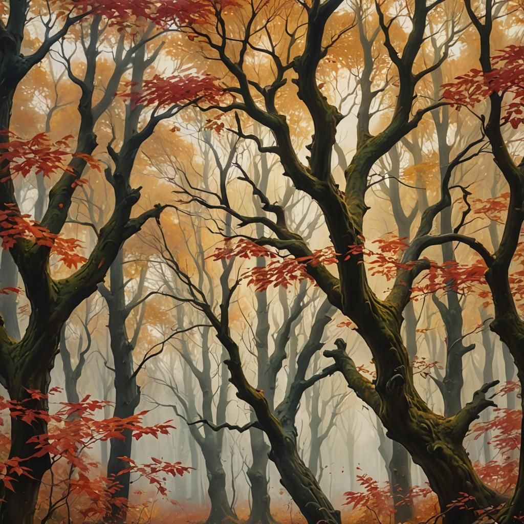 Autumn Forest Guardians in Vibrant Fantasy Art