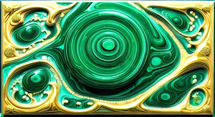 Emerald Malachite Suminagashi Embossed Paper Design