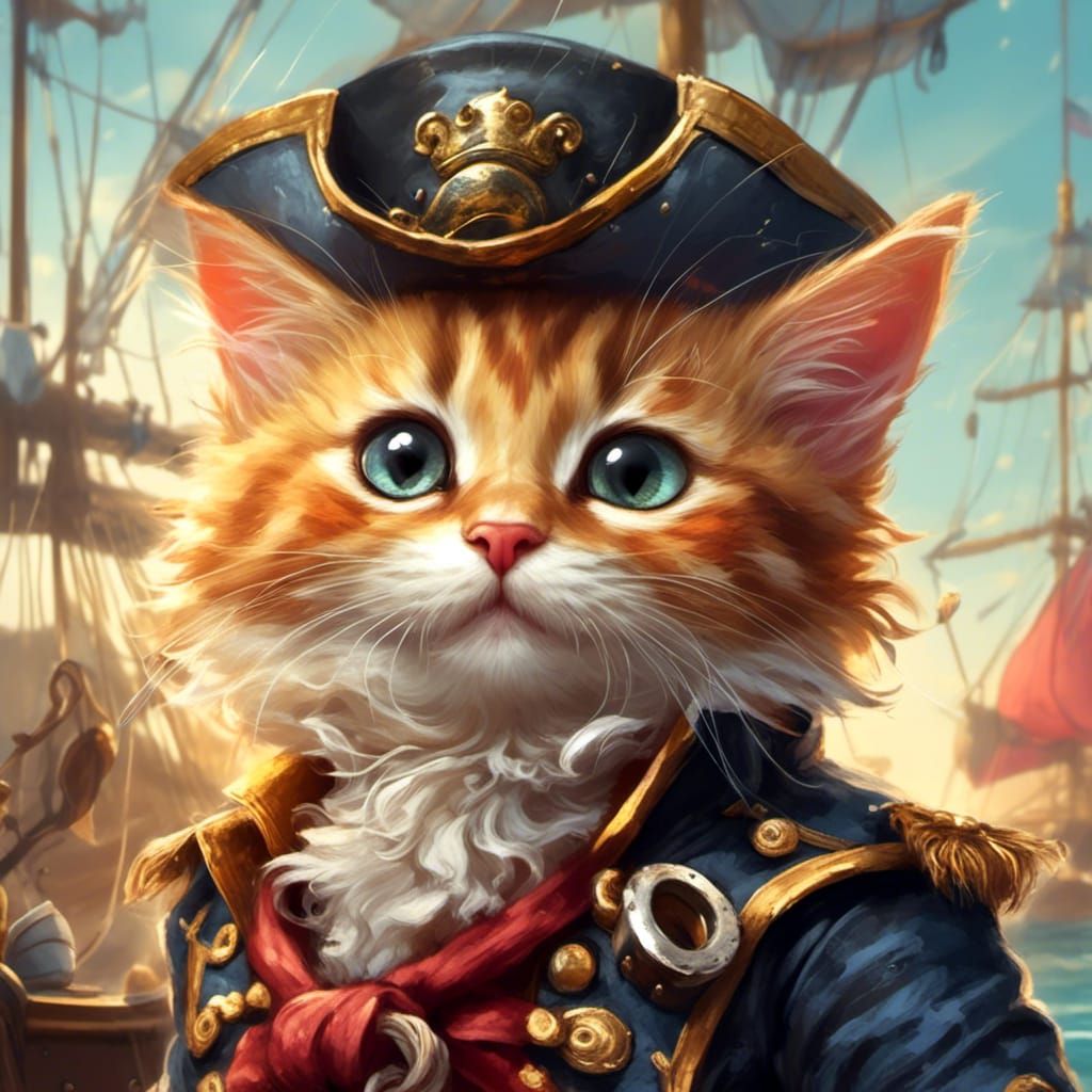 Pirate kitty portrait