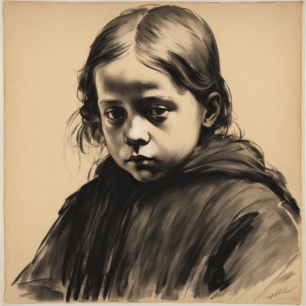 Girl Portrait in Expressionist Style