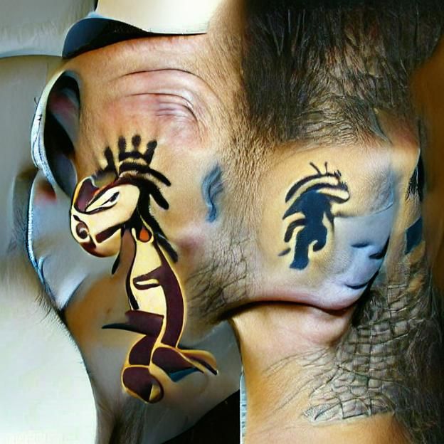 Kokopelli Petroglyph Design with Flute