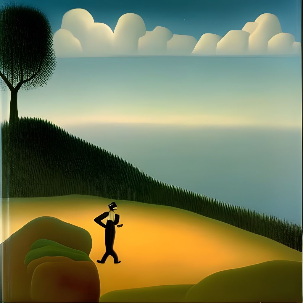 Surreal Wanderer Above a Misty Landscape