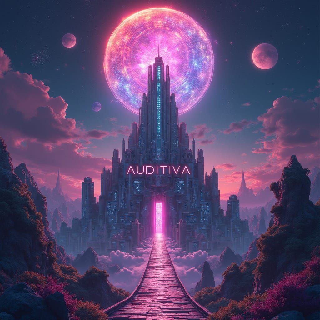 Cyberpunk Psychedelic Logo in Neon Colors