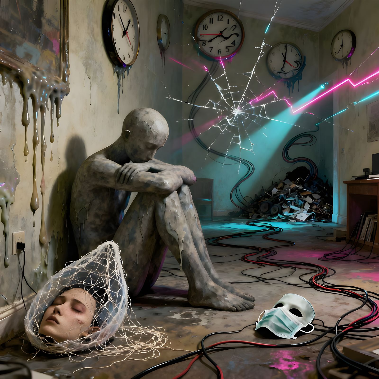 Autistic Burnout: Surreal Scene of Overwhelming Stimuli