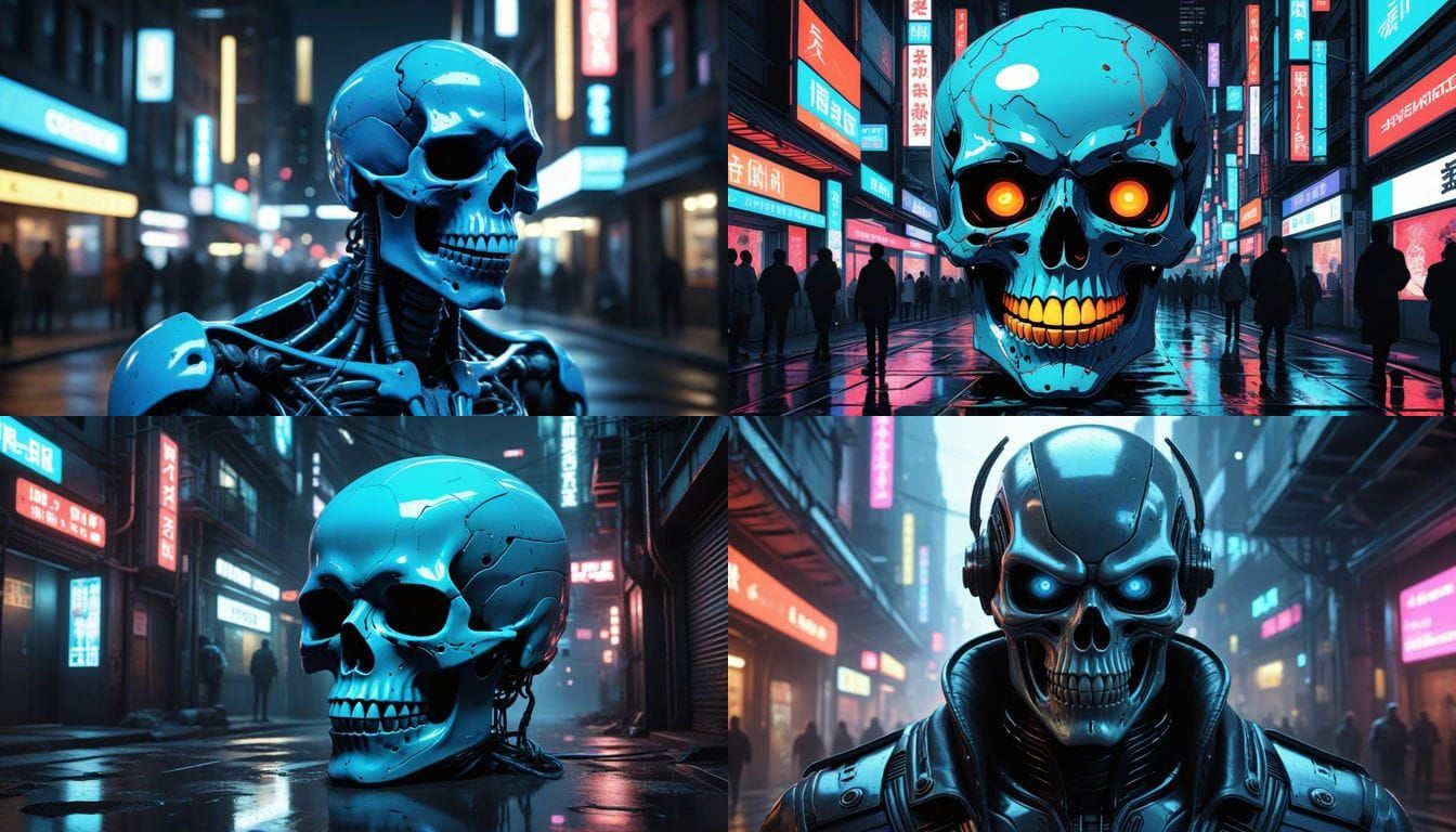 Anime Skull Character Emerges from Virtual World