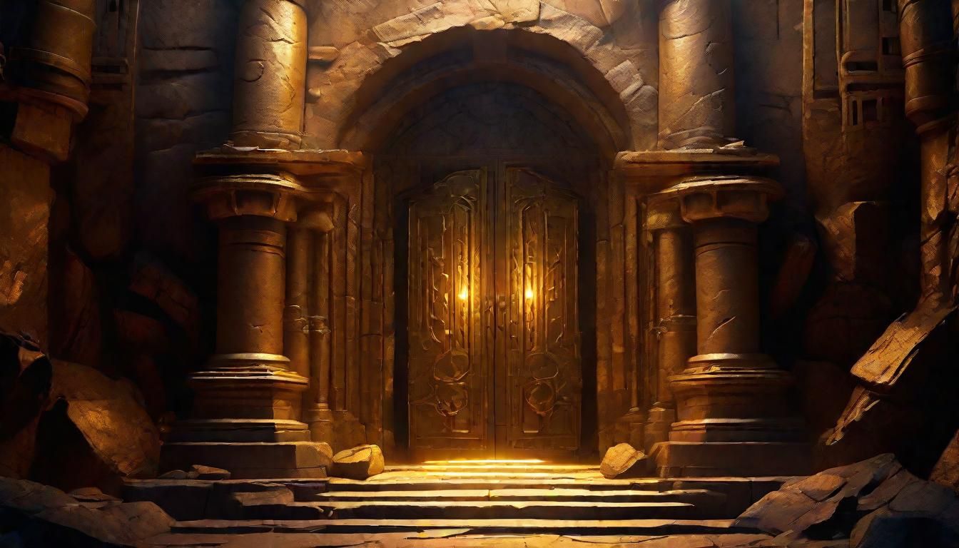 Exquisite Golden Vault Door in Mystic Dungeon