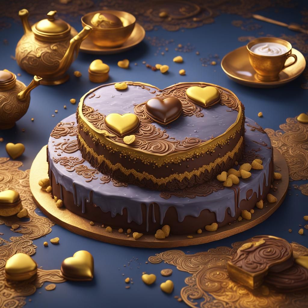 Oriental Heart Cake: Detailed Fantasy Concept Art