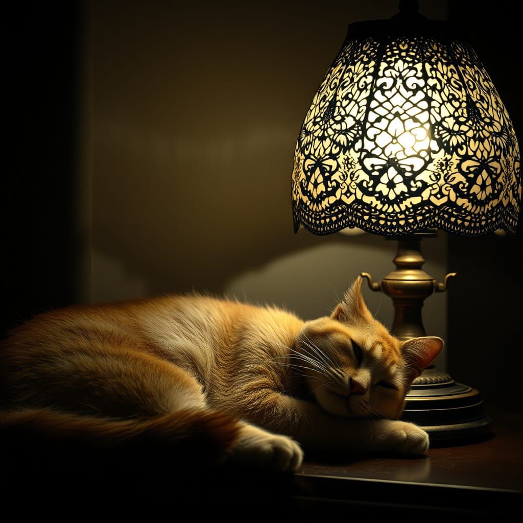 Cozy Golden Hour Scene in Film Noir Style