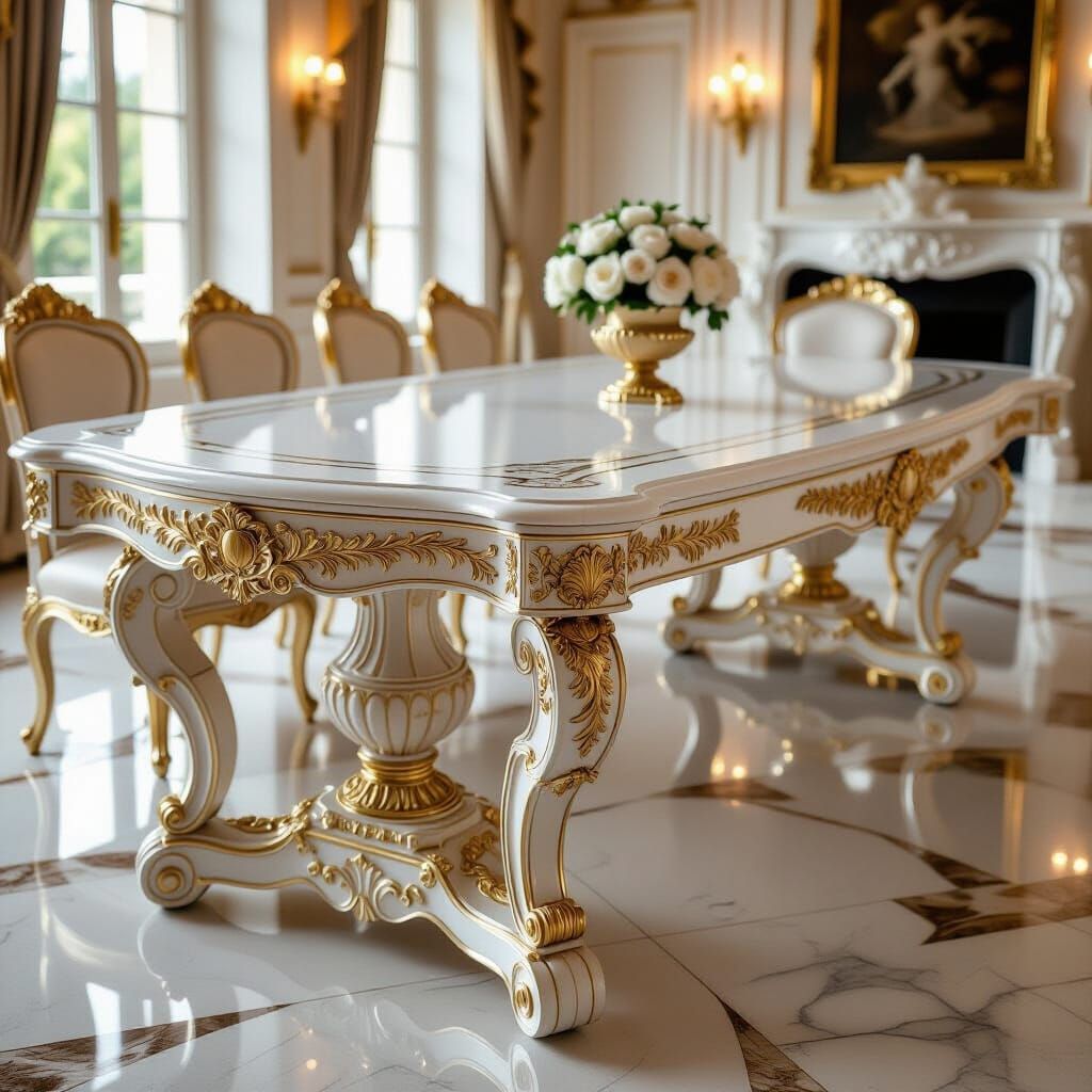 Opulent Marble Table for Noble Family
