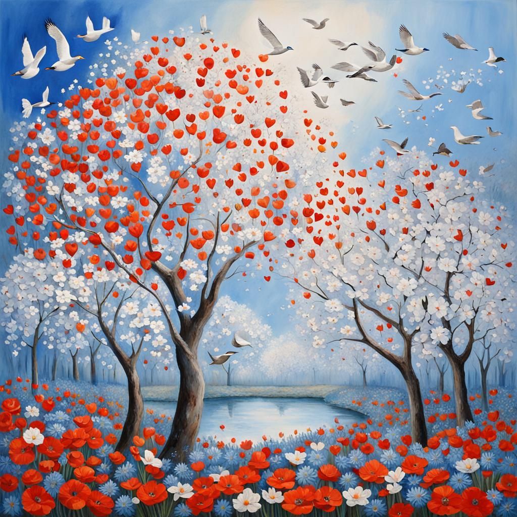 Spring Day Dreamscape in Detailed Matte Painting Style