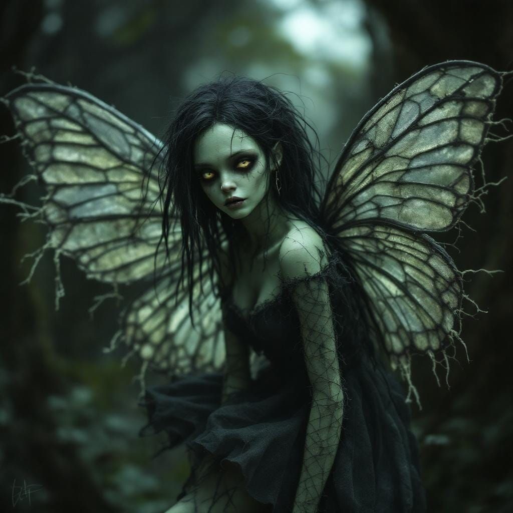 Eerie Frankenstein Fairy in Gothic Style